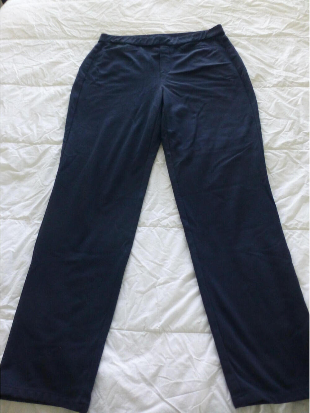 J.Jill Ponte Slim Leg Pull-On Pants Women's Size M Navy Blue Stretch Inseam K2